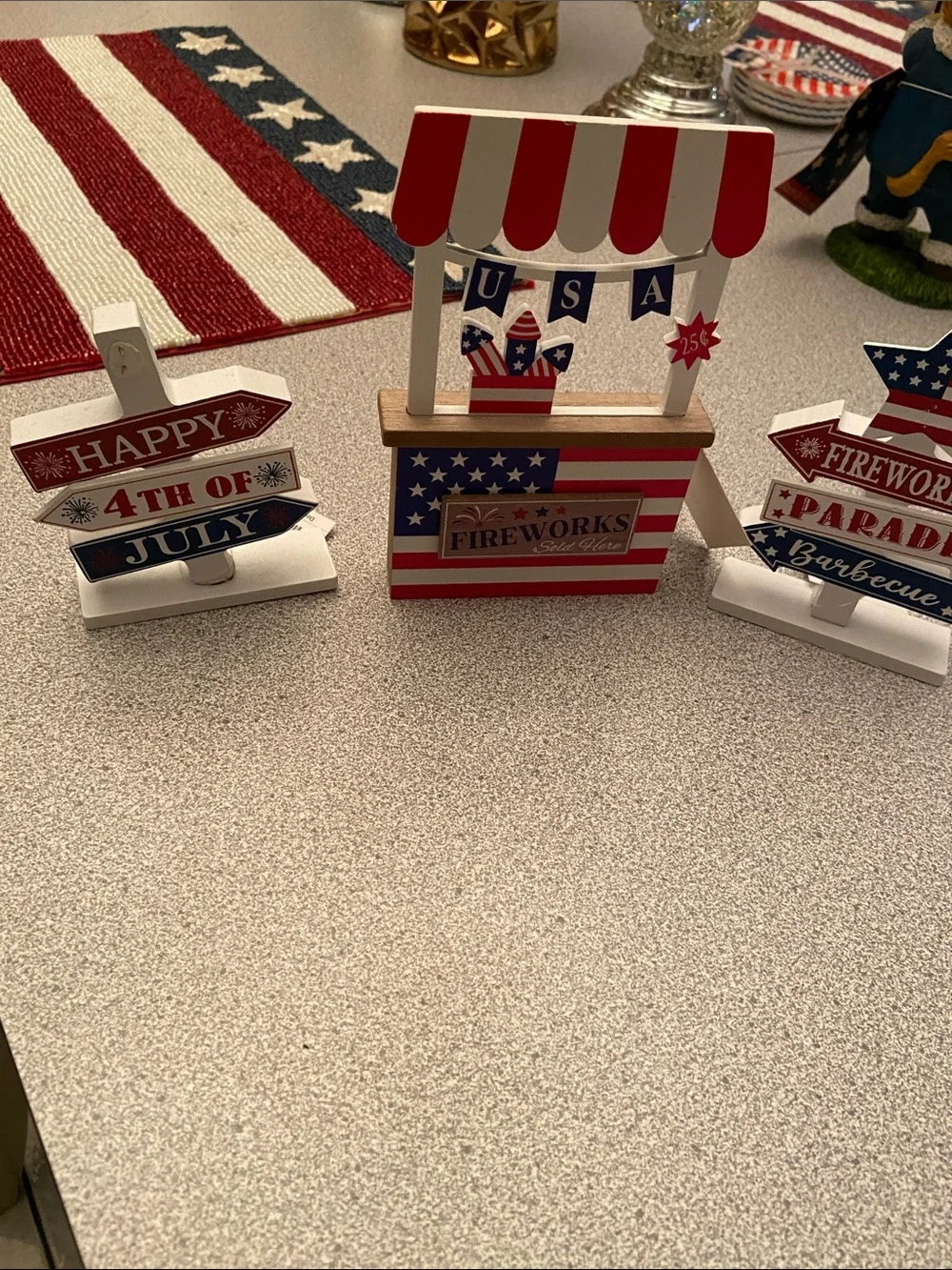 Patriotic Fireworks Booth Table Decor - Red, White & Blue